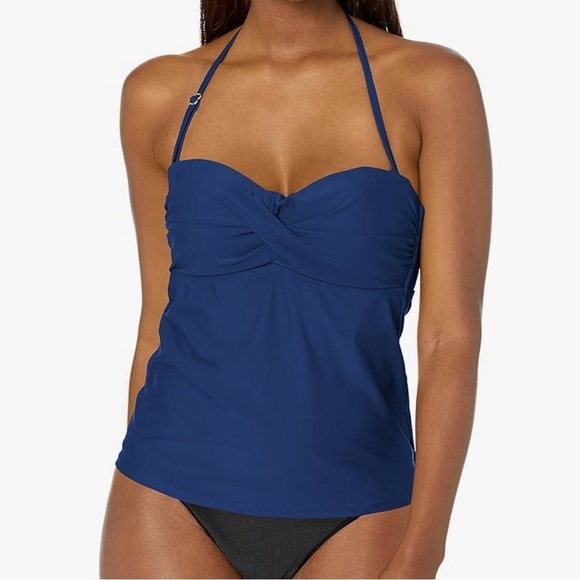 CATALINA TWIST FRONT BANDEAU TANKINI SWIMWEAR SIZE M NAVY - Picture 1 of 6